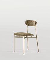 Contemporary chair MITindoorfabricchromed metal base