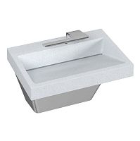 Wall-mounted hand basin LVQD seriesrectangularceramicmetal