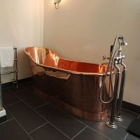 Oval bathtub SLIPPERfree-standingdeepcopper