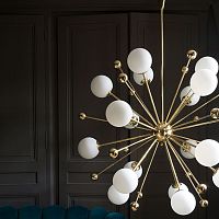 Contemporary chandelier 01 VERSION 1blown glasspolished brassbrass