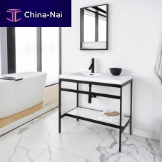 Double washbasin cabinet CONSOLEfree-standingglassmetal
