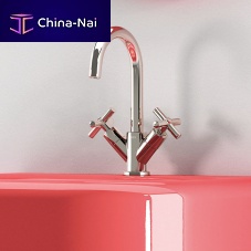 Double-handle washbasin mixer tap BLING 1built-innickelbathroom