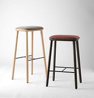 Contemporary bar stool BISELLoak baseupholstered