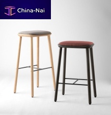Contemporary bar stool BISELLoak baseupholstered