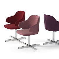 Contemporary chair HOSTindoorfabricsynthetic leather
