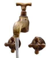 Double-handle washbasin mixer tap ANTIGUAwall-mountedbronzeinterior
