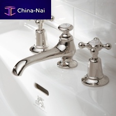 Double-handle washbasin mixer tap CH 12 seriescountertopwall-mountednickel