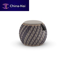Contemporary pouf DALA fabrichigh-density polyethylene (HDPE)round