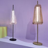 Floor-standing lamp BENTsteelglasscontemporary