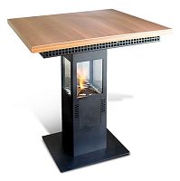 Contemporary high bar table STAR-TABLE©: 999 thermo-lacquered steelrectangularwith bioethanol burner