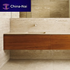 Wall-hung washbasin cabinet LE CAVEnatural stonewoodencontemporary