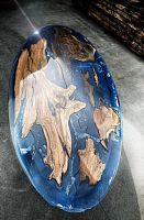 Original design table ARCADIAwoodenmarbleresin