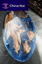 Original design table ARCADIAwoodenmarbleresin