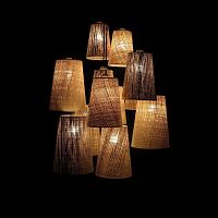 Contemporary chandelier SIMBA 12 O58fabriccommercialwith lamp shades