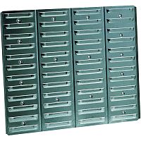 Louvre panel with storage bins