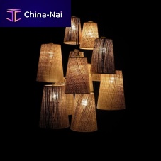 Contemporary chandelier SIMBA 12 O58fabriccommercialwith lamp shades