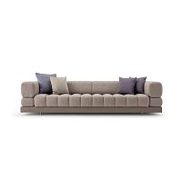 Contemporary sofa Domus fabricleatherbeige