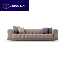 Contemporary sofa Domus fabricleatherbeige
