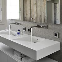 Washbasin mixer tap IMAGE 07wall-mountedchromed metalbathroom