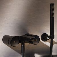 Double-handle bathtub mixer tap F5604wall-mountedchromed metalbathroom