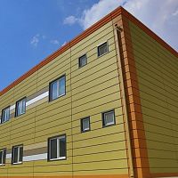 Sandwich panel cladding GRANITE® IMPRESSION WOODcoatingsteelcomposite
