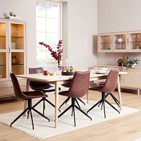 Contemporary dining table NYBORGoakMDFsolid wood base