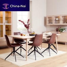 Contemporary dining table NYBORGoakMDFsolid wood base