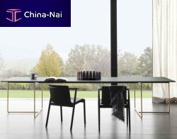 Contemporary table ALAMOlaminatemarblemetal base