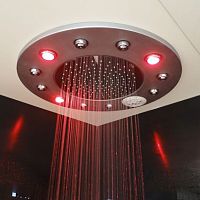 Recessed ceiling shower head FOUR SEASONSroundrainwith built-in light