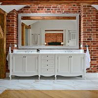 Double washbasin cabinet free-standinglacquered woodclassic