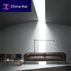 Contemporary sofa MILESfabricleatherbrown