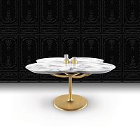 Contemporary table FLOWER POWERmarblepainted steel basecustom
