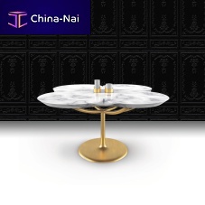 Contemporary table FLOWER POWERmarblepainted steel basecustom