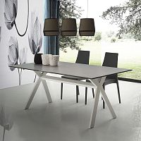 Contemporary dining table S08.ACHILLEtempered glassHPLmelamine