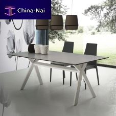 Contemporary dining table S08.ACHILLEtempered glassHPLmelamine