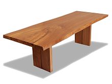 Contemporary table LIVE EDGE ELMwoodenrectangularin reclaimed material