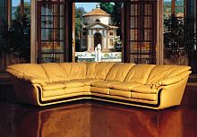 Corner sofa CORNICHEtraditionalleatheryellow