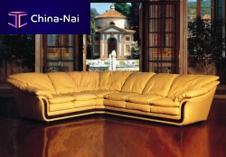 Corner sofa CORNICHEtraditionalleatheryellow