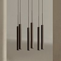 Contemporary chandelier TUBULAIREsteelanodized aluminum6 light