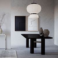 Contemporary dining table ARES natural oakoak baserectangular