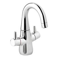 Double-handle washbasin mixer tap 9096700countertopchromed metalbathroom
