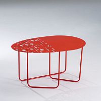 Contemporary side table ROWmetalmetal baseoval