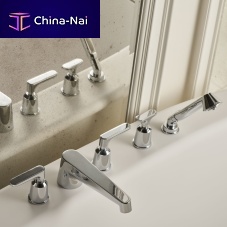Double-handle bathtub mixer tap TWENTIES COLLECTION - DESIGNED IN COLLABORATION WITH GENSLERcountertopbrassbathroom