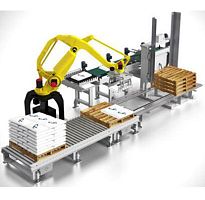 Robotic palletizer for sacksfor empty palletsarticulated