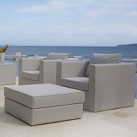 Contemporary armchair NORTHfabricwith removable cushiongray