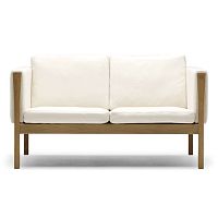 Contemporary sofa CH162leatherwhiteby Hans J. Wegner