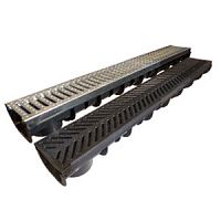 Drainage channel with grating LIBERTYPLAS©slotplasticmetal grate