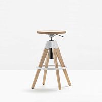 Contemporary bar stool ARKI-STOOL ARKW6steel baseoak base4-legged
