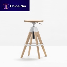 Contemporary bar stool ARKI-STOOL ARKW6steel baseoak base4-legged