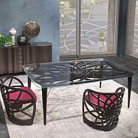 Contemporary dining table TA67 GALILEOwoodenglassrectangular